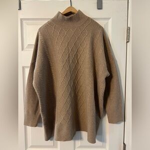 Loft Outlet Cozy Brown Cable Knit Sweater